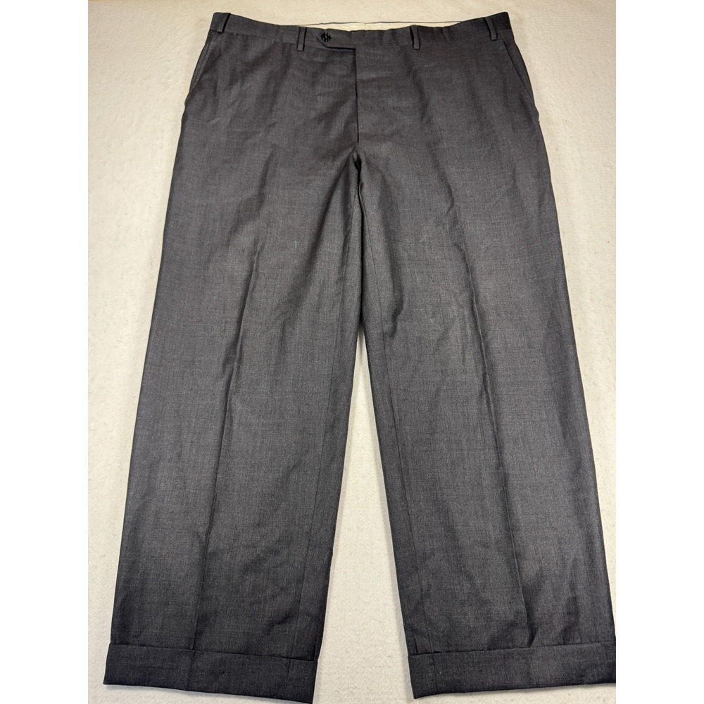 Canali Dress Pants Mens Large‎ Gray High Rise Straight Leg Sewn Hem Business